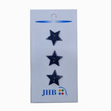 Description: Classic Star shaped buttons sold in set of three.
Colors: Navy
Material: Polyester
Type: 2 hole
Size: 5/8in (15mm)