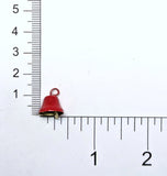 Description: Red Bell Shaped Button on ruler background. (Does not ring)
Material: Metal
Type: Shank
Size: 1/2in (13mm)
Note - Final Sale Bells have paint imperfections and are sold as-is.