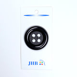 Classic Button; Black Button; 4-holed Button; 1 1/2 in (38mm) Button 