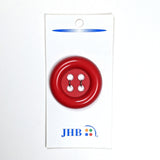 Classic Button; Red Button; 4-holed Button; 1 1/2 in (38mm) Button