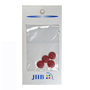 Red Button Set; set includes 4 buttons; polyester button; 2 holed button;3/8 in button (9mm)