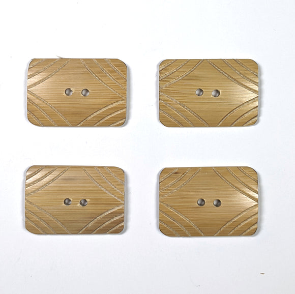 Small Wood Rectangle Button