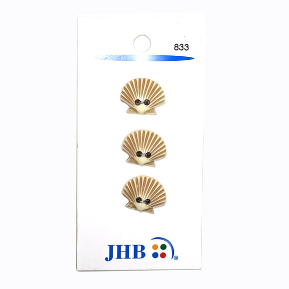 Set of three sea shell button.